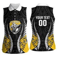 Taranaki 2026 Rugby Custom Women Sleeveless Polo Shirt NZ Maori Silver Fern LT14 - Polynesian Pride