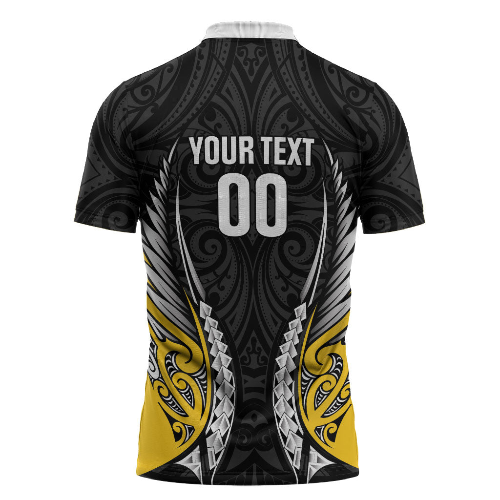 Taranaki 2026 Rugby Custom Zipper Polo Shirt NZ Maori Silver Fern LT14 - Polynesian Pride
