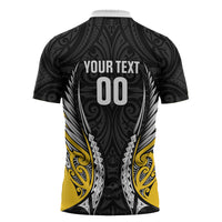 Taranaki 2026 Rugby Custom Zipper Polo Shirt NZ Maori Silver Fern LT14 - Polynesian Pride