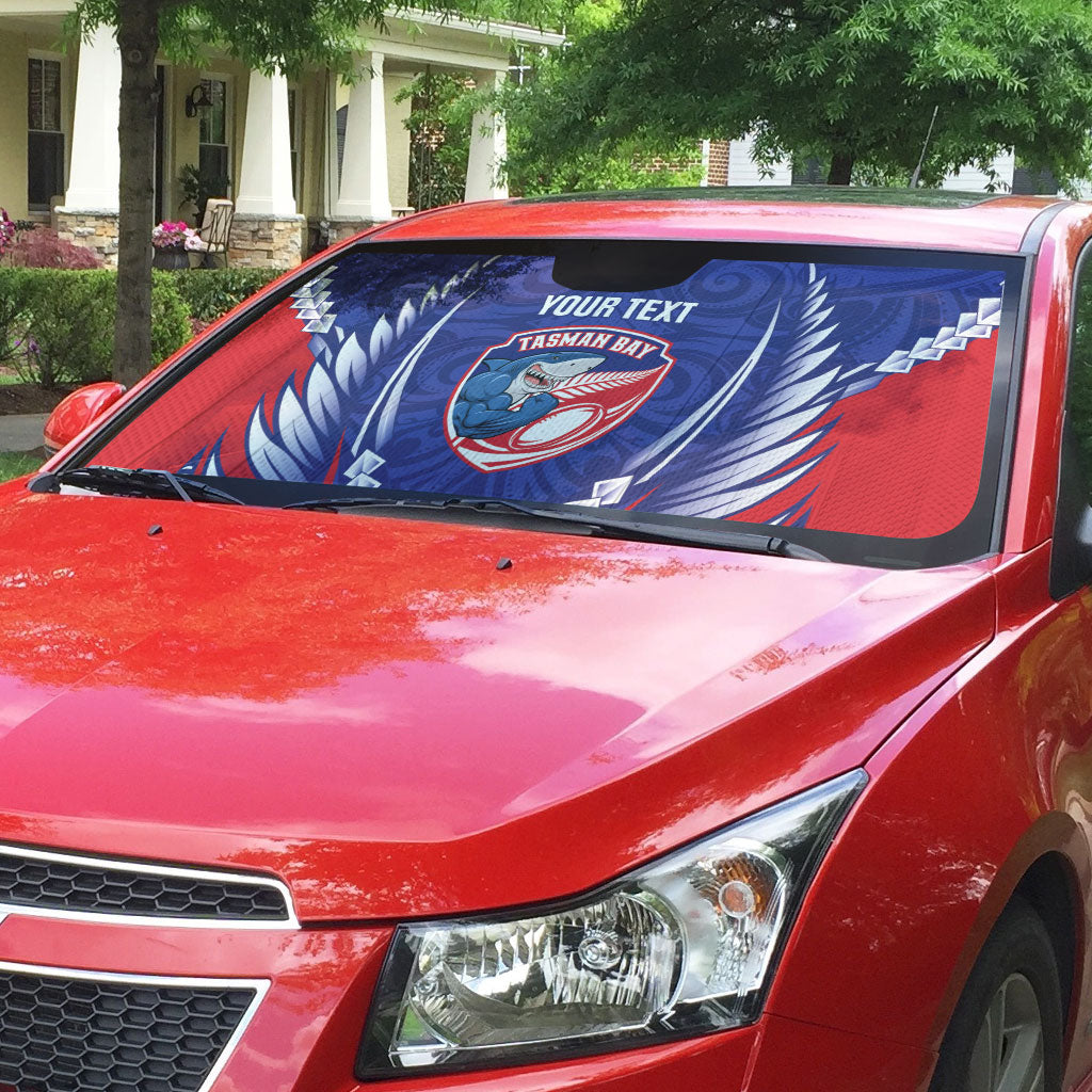 Tasman Bay 2026 Rugby Custom Auto Sun Shade NZ Maori Silver Fern LT14 - Polynesian Pride