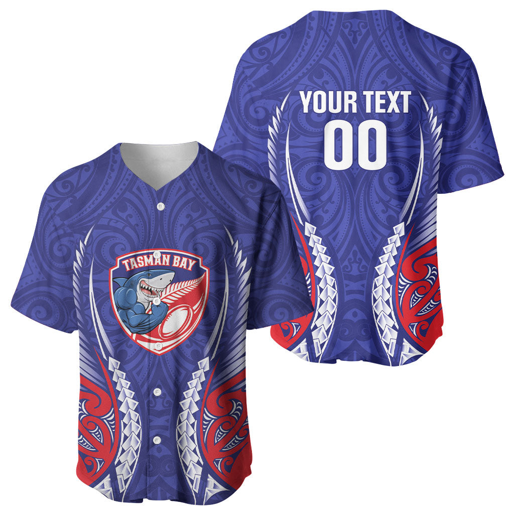 Tasman Bay 2026 Rugby Custom Baseball Jersey NZ Maori Silver Fern LT14 - Polynesian Pride