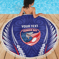 Tasman Bay 2026 Rugby Custom Beach Blanket NZ Maori Silver Fern LT14 - Polynesian Pride
