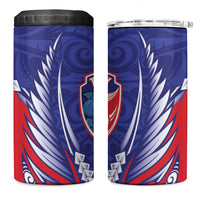 Tasman Bay 2026 Rugby Custom 4 in 1 Can Cooler Tumbler NZ Maori Silver Fern LT14 One Size: 16 oz Blue - Polynesian Pride