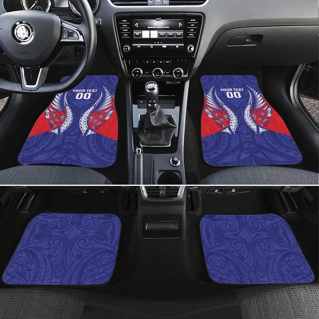 Tasman Bay 2026 Rugby Custom Car Mats NZ Maori Silver Fern LT14 Set 4pcs Blue - Polynesian Pride