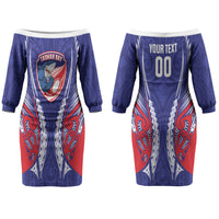 Tasman Bay 2026 Rugby Custom Couples Matching Off The Shoulder Long Sleeve Dress and Hawaiian Shirt NZ Maori Silver Fern LT14 - Polynesian Pride