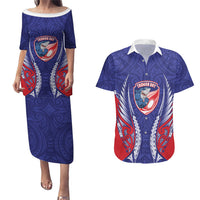 Tasman Bay 2026 Rugby Custom Couples Matching Puletasi and Hawaiian Shirt NZ Maori Silver Fern