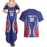 Tasman Bay 2026 Rugby Custom Couples Matching Summer Maxi Dress and Hawaiian Shirt NZ Maori Silver Fern