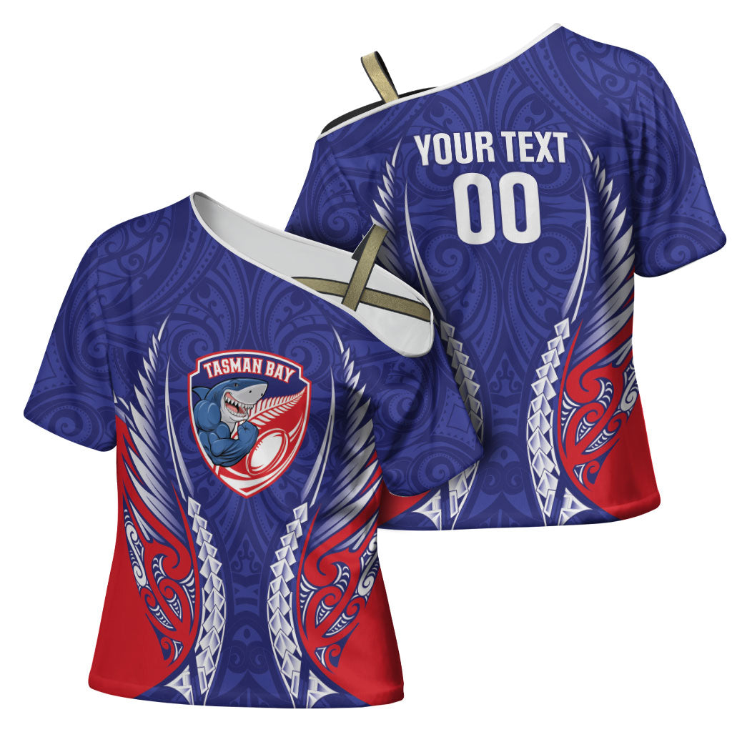Tasman Bay 2026 Rugby Custom Cross Shoulder Shirt NZ Maori Silver Fern LT14 - Polynesian Pride