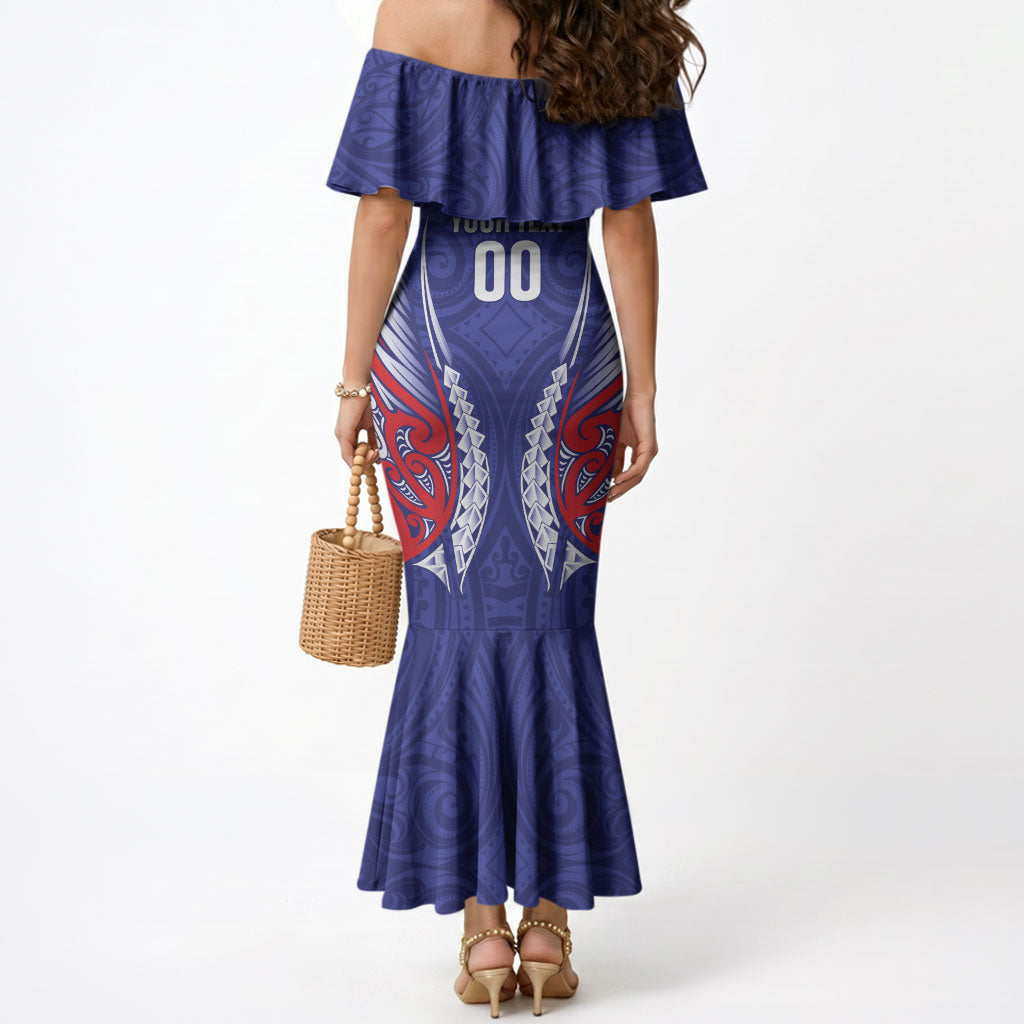 Tasman Bay 2026 Rugby Custom Mermaid Dress NZ Maori Silver Fern LT14 - Polynesian Pride