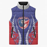 Tasman Bay 2026 Rugby Custom Sleeveless Puffer Jacket NZ Maori Silver Fern