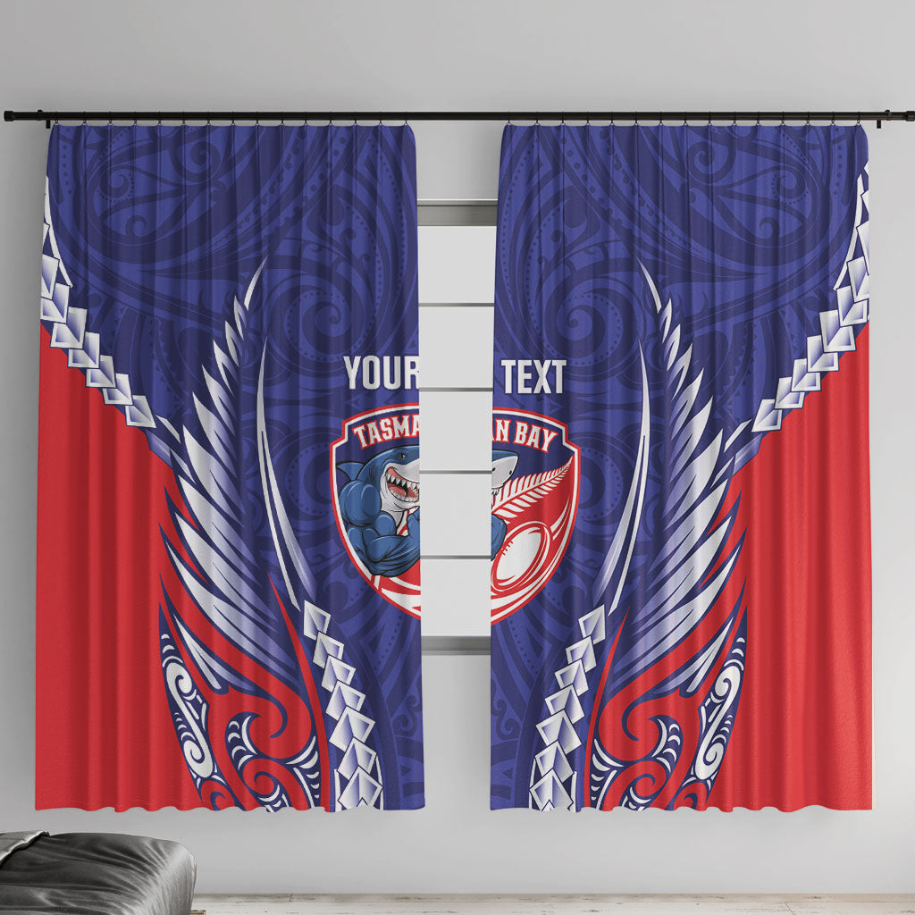 Tasman Bay 2026 Rugby Custom Window Curtain NZ Maori Silver Fern