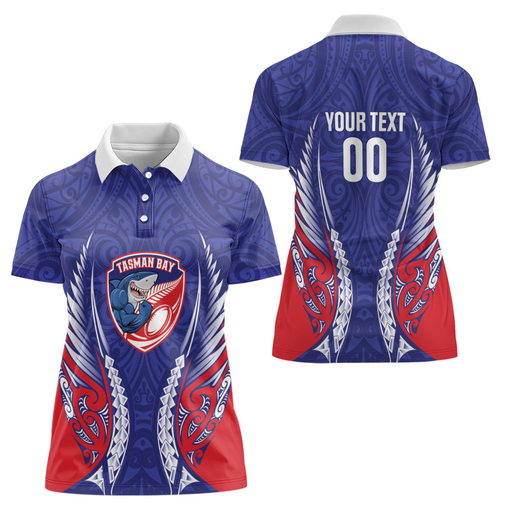 Tasman Bay 2026 Rugby Custom Women Polo Shirt NZ Maori Silver Fern LT14 - Polynesian Pride