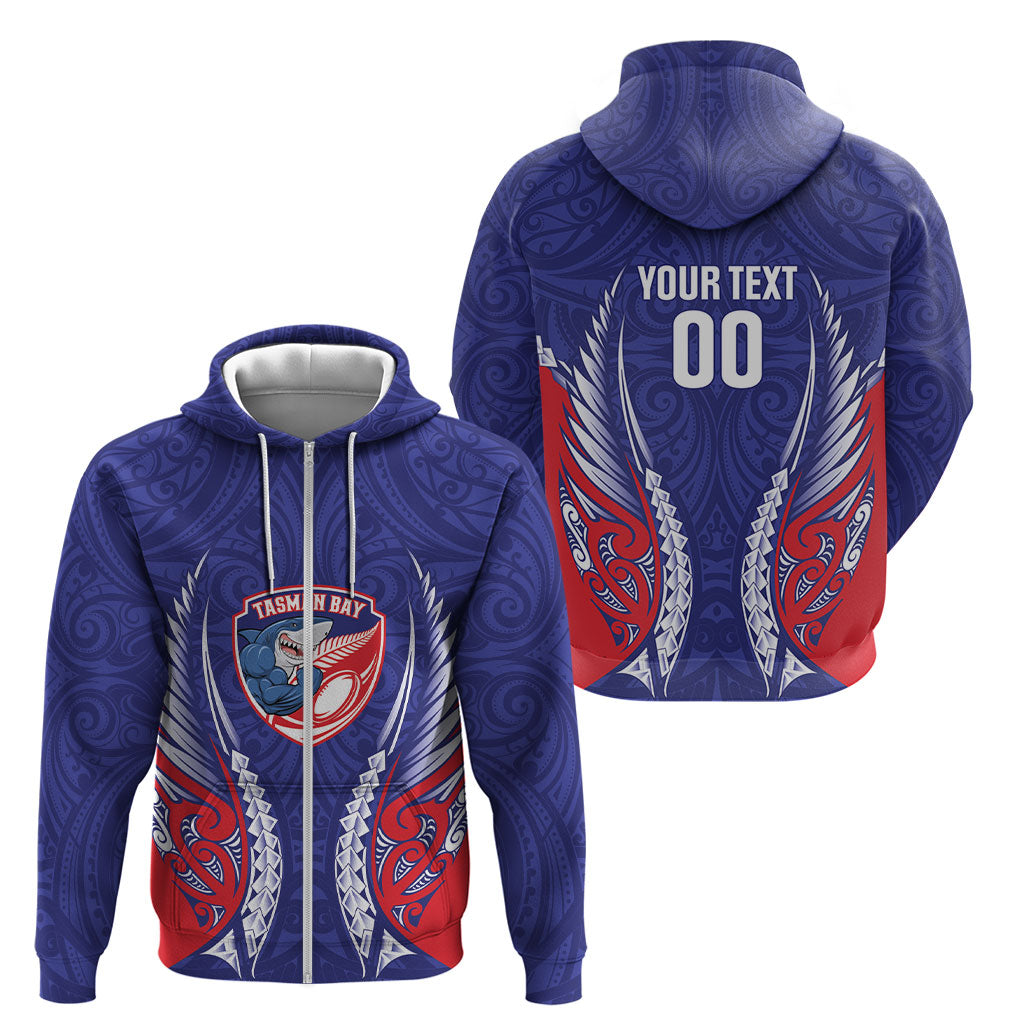 Tasman Bay 2026 Rugby Custom Zip Hoodie NZ Maori Silver Fern