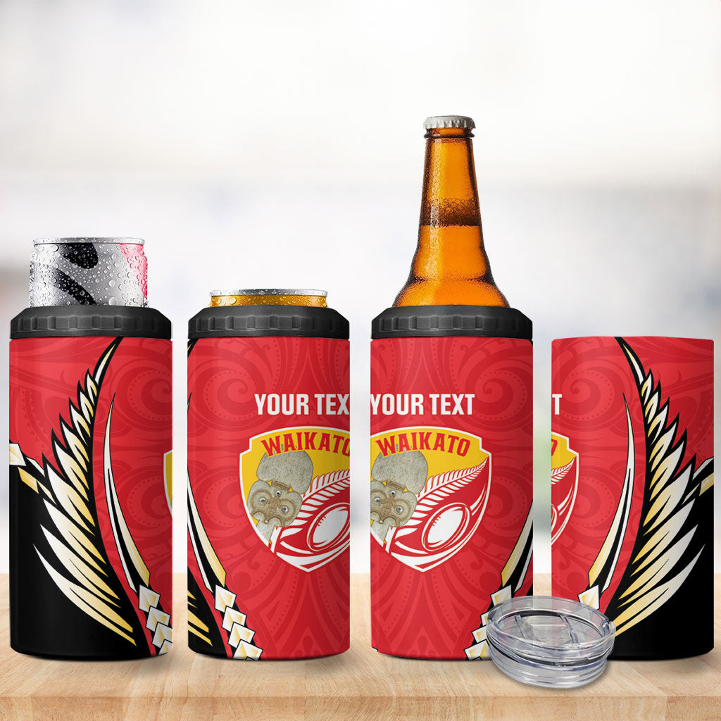 Waikato 2026 Rugby Custom 4 in 1 Can Cooler Tumbler NZ Maori Silver Fern LT14 - Polynesian Pride