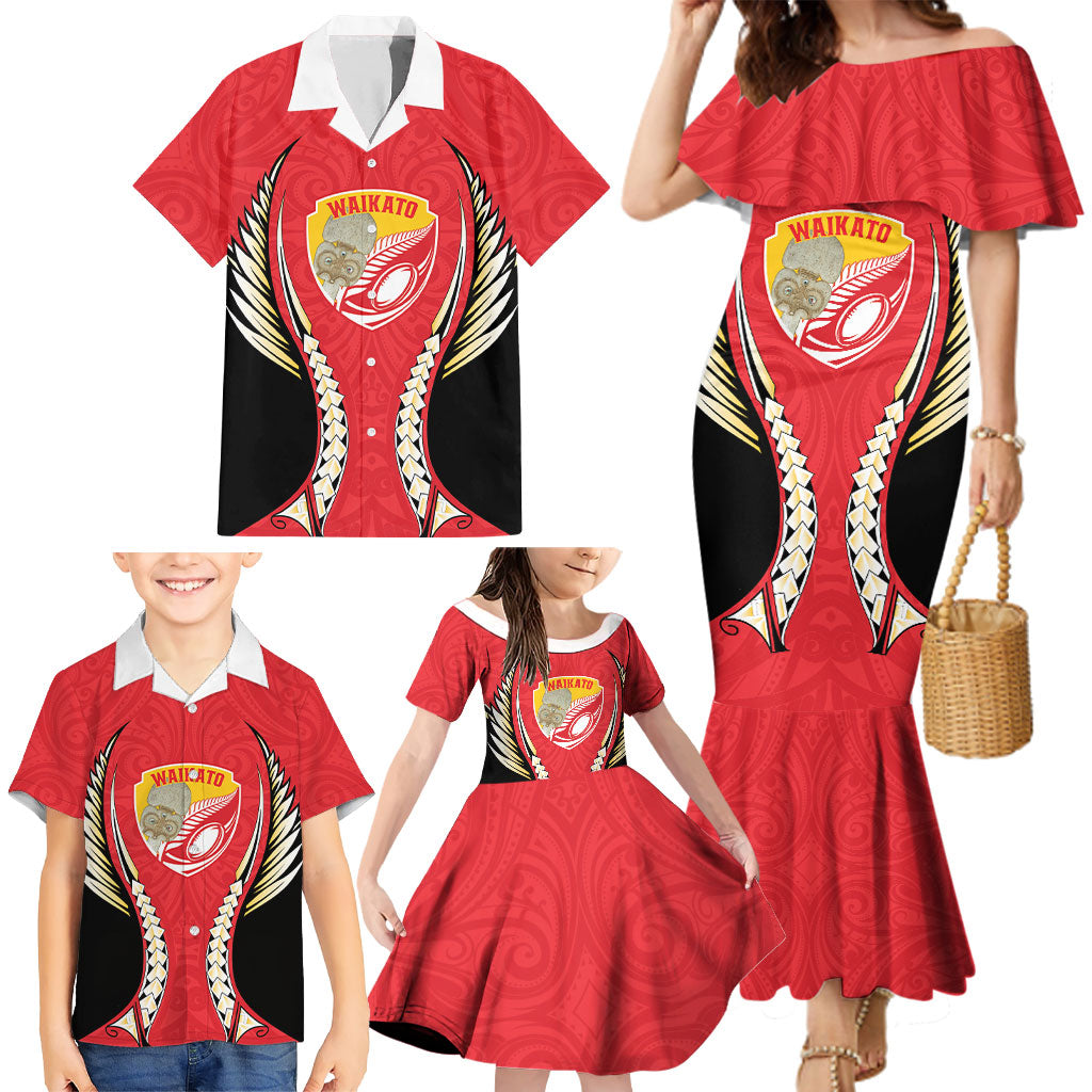 Waikato 2026 Rugby Custom Family Matching Mermaid Dress and Hawaiian Shirt NZ Maori Silver Fern LT14 - Polynesian Pride