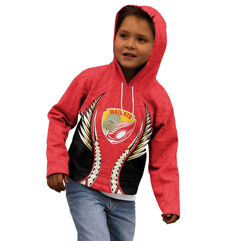 Waikato 2026 Rugby Custom Kid Hoodie NZ Maori Silver Fern LT14 - Polynesian Pride