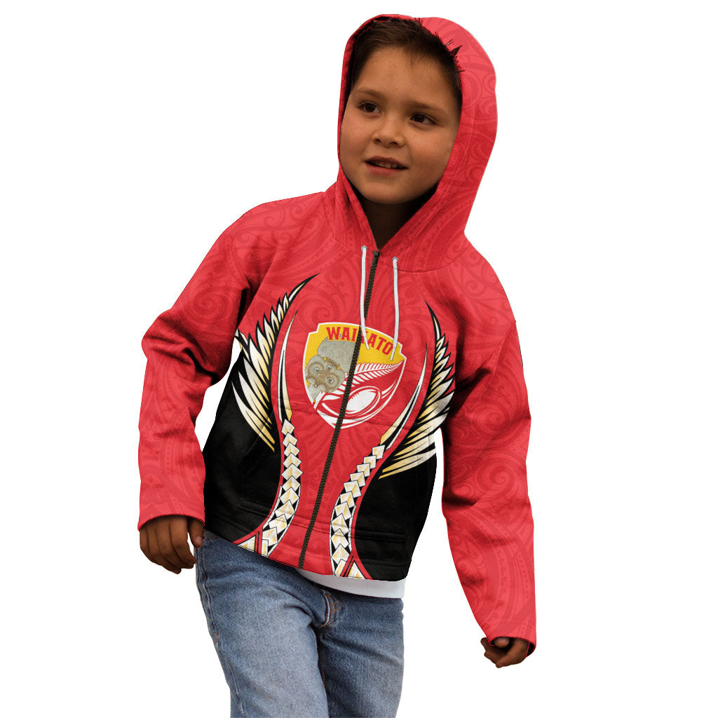 Waikato 2026 Rugby Custom Kid Hoodie NZ Maori Silver Fern LT14 - Polynesian Pride