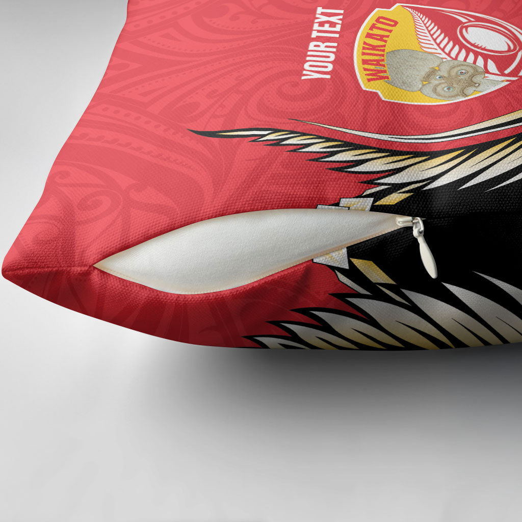 Waikato 2026 Rugby Custom Pillow Cover NZ Maori Silver Fern LT14 - Polynesian Pride