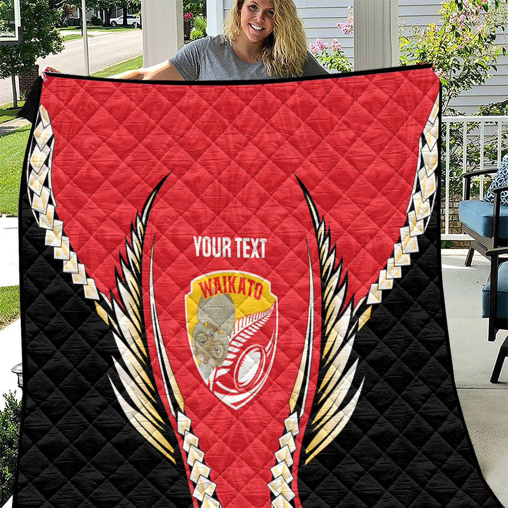 Waikato 2026 Rugby Custom Quilt NZ Maori Silver Fern