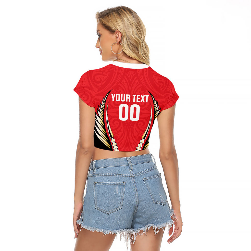 Waikato 2026 Rugby Custom Raglan Cropped T Shirt NZ Maori Silver Fern LT14 - Polynesian Pride