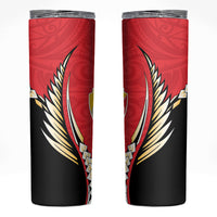 Waikato 2026 Rugby Custom Skinny Tumbler NZ Maori Silver Fern LT14 Red - Polynesian Pride
