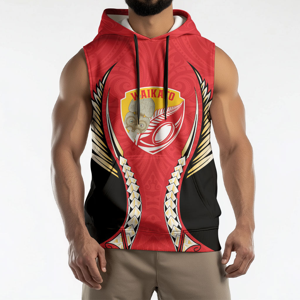 Waikato 2026 Rugby Custom Sleeveless Hoodie NZ Maori Silver Fern LT14 - Polynesian Pride