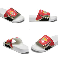 Waikato 2026 Rugby Custom Slide Sandals NZ Maori Silver Fern LT14 - Polynesian Pride