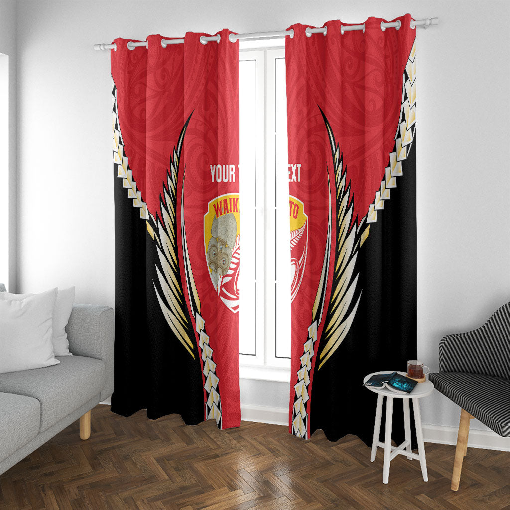 Waikato 2026 Rugby Custom Window Curtain NZ Maori Silver Fern