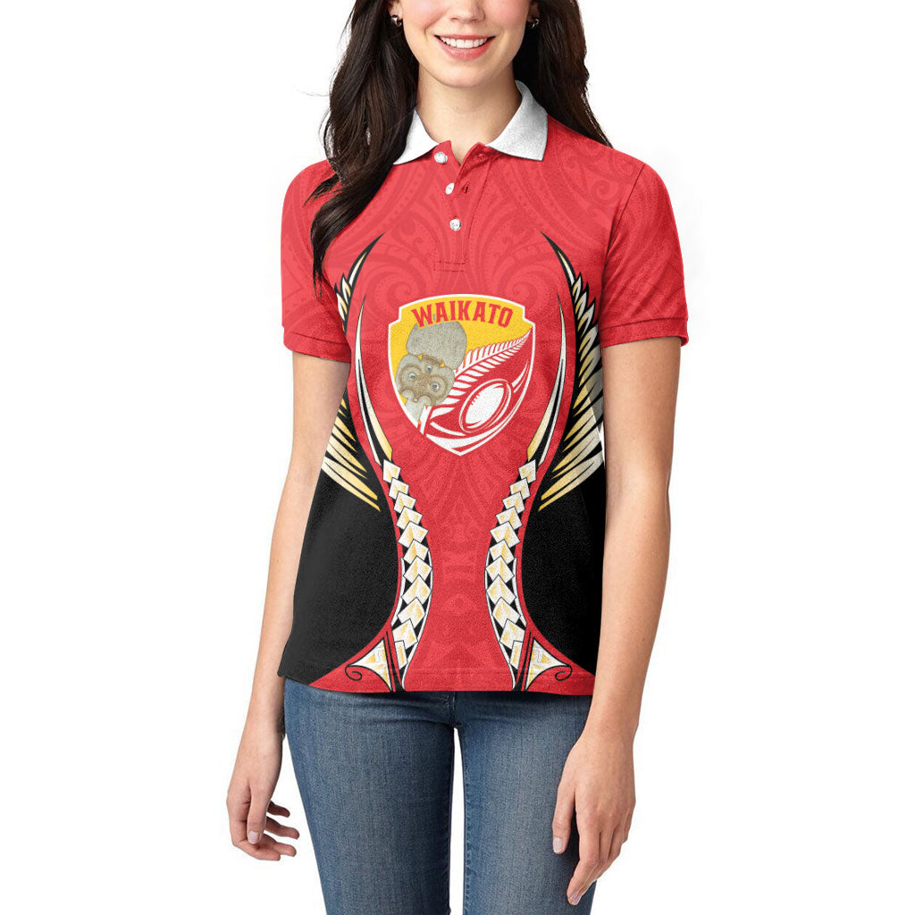 Waikato 2026 Rugby Custom Women Polo Shirt NZ Maori Silver Fern LT14 - Polynesian Pride