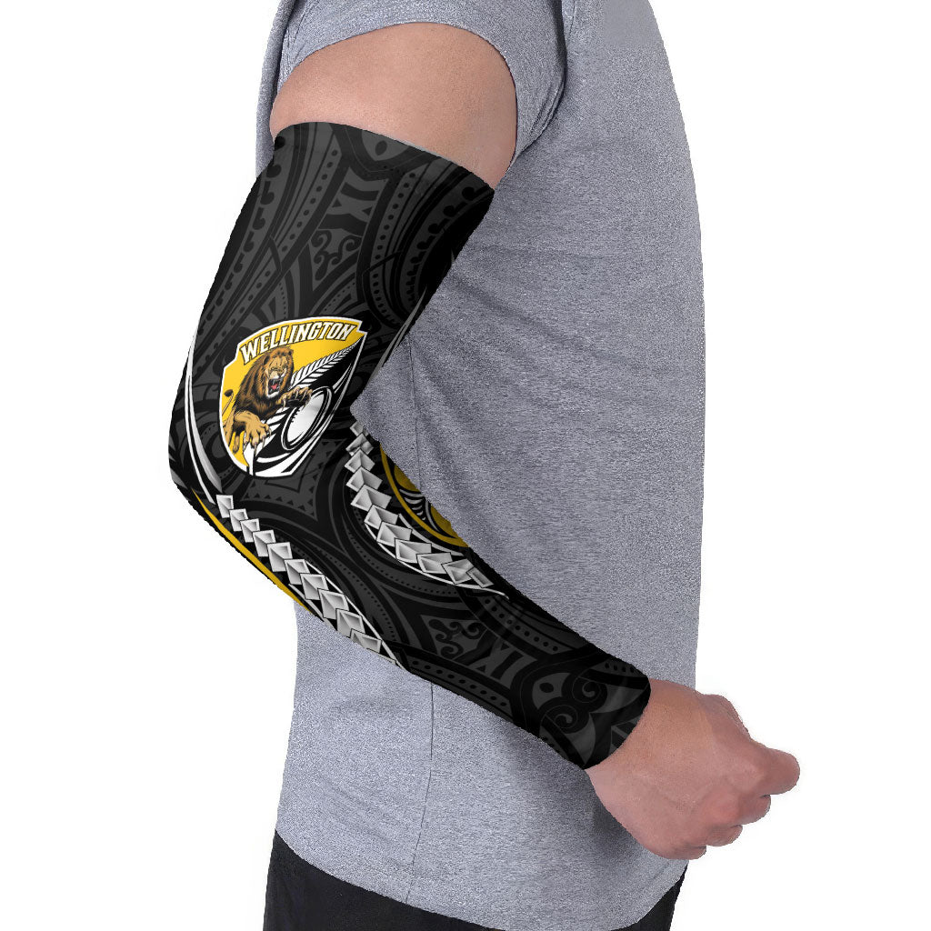 Wellington 2026 Rugby Custom Arm Sleeves NZ Maori Silver Fern LT14 - Polynesian Pride