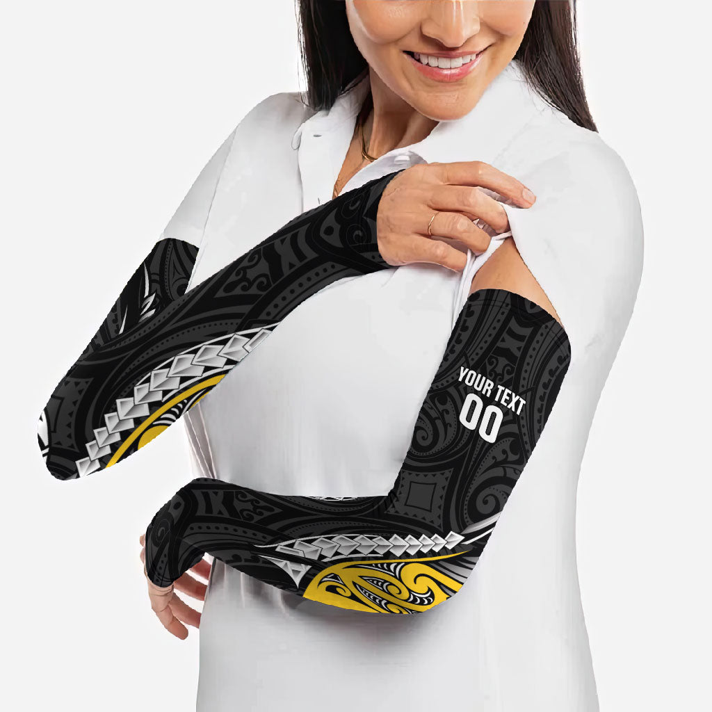 Wellington 2026 Rugby Custom Arm Sleeves NZ Maori Silver Fern LT14 - Polynesian Pride