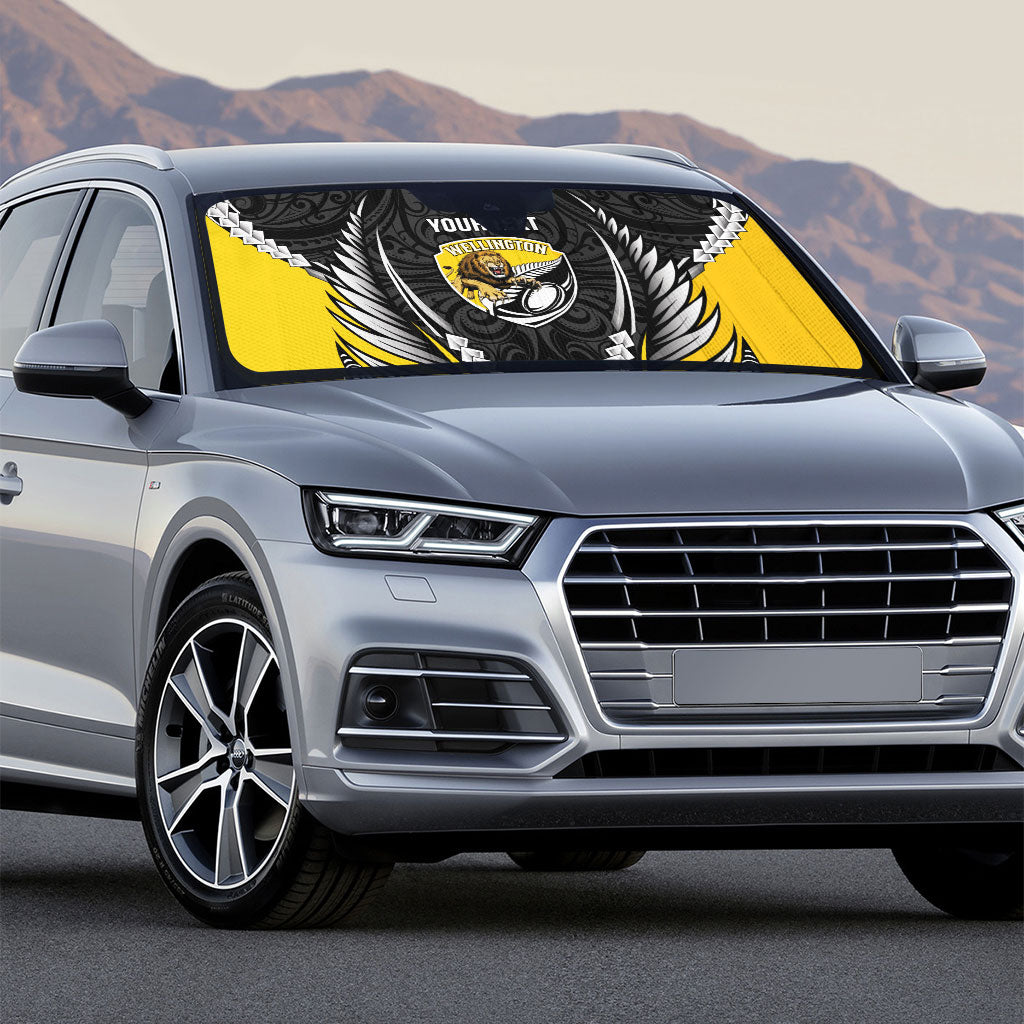 Wellington 2026 Rugby Custom Auto Sun Shade NZ Maori Silver Fern LT14 - Polynesian Pride