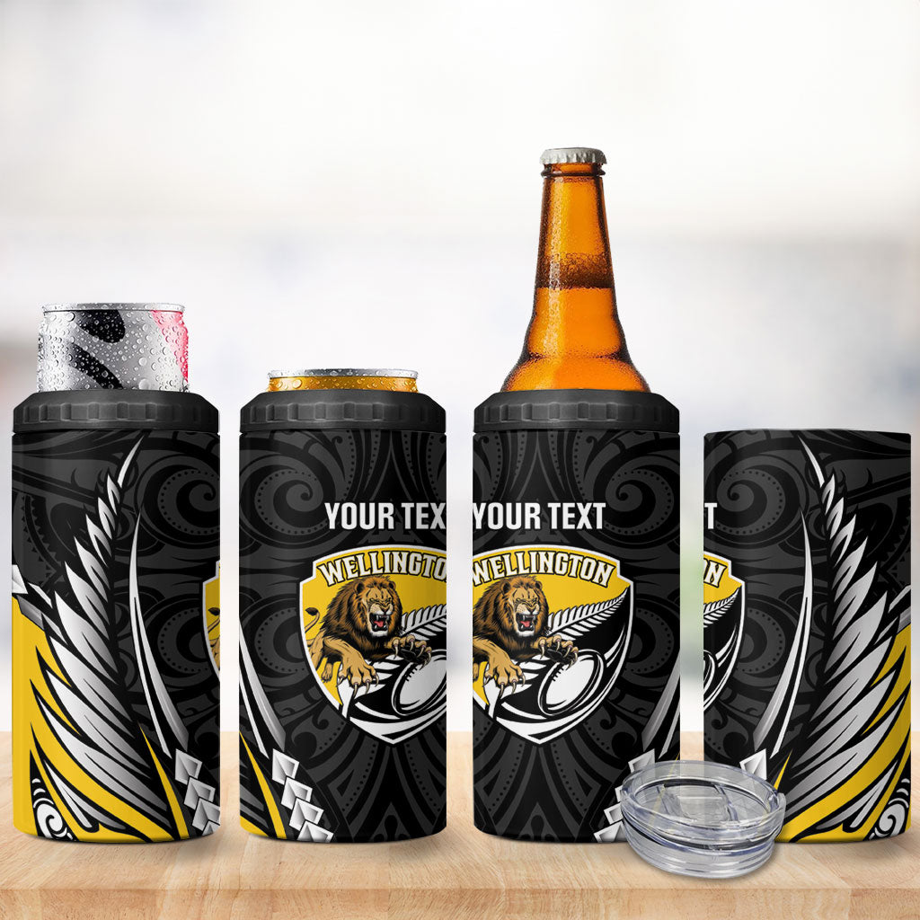 Wellington 2026 Rugby Custom 4 in 1 Can Cooler Tumbler NZ Maori Silver Fern LT14 - Polynesian Pride