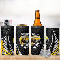 Wellington 2026 Rugby Custom 4 in 1 Can Cooler Tumbler NZ Maori Silver Fern LT14 - Polynesian Pride