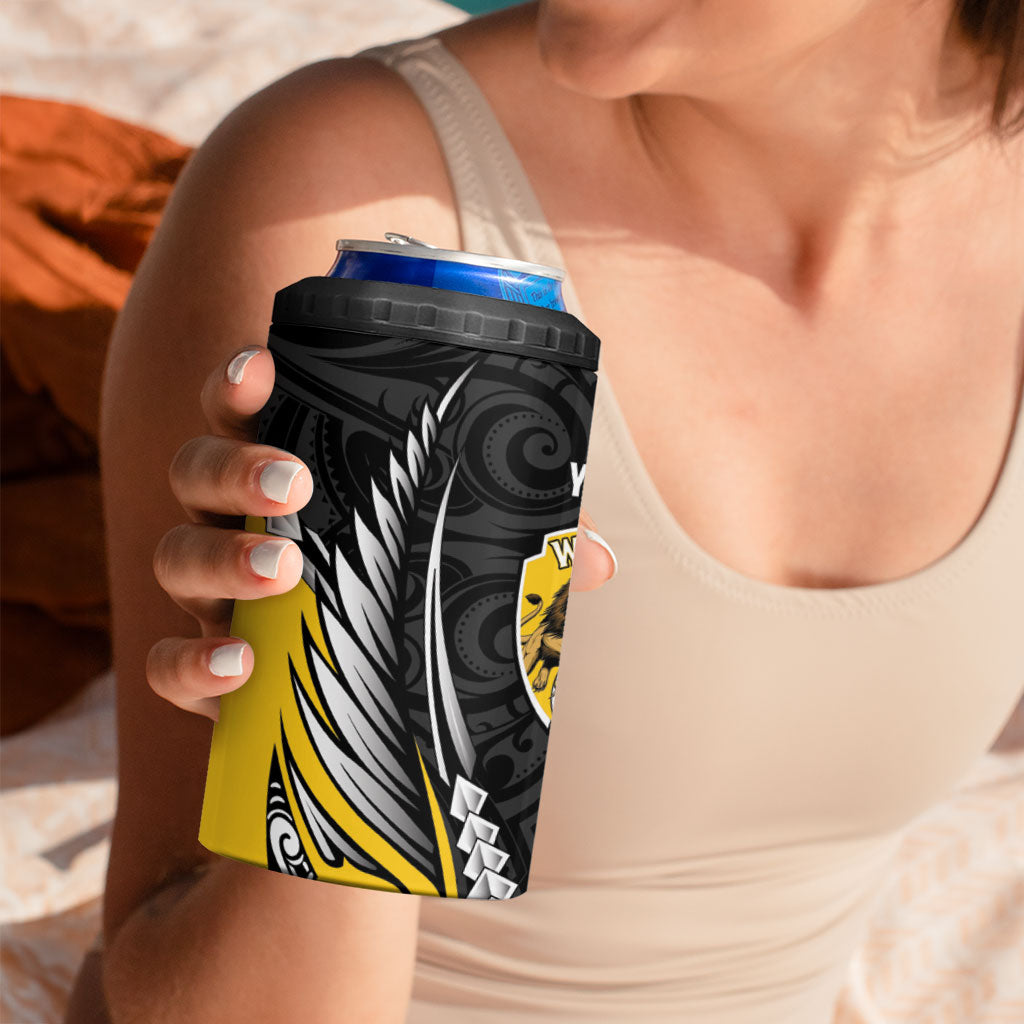 Wellington 2026 Rugby Custom 4 in 1 Can Cooler Tumbler NZ Maori Silver Fern LT14 - Polynesian Pride