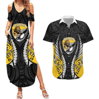 Wellington 2026 Rugby Custom Couples Matching Summer Maxi Dress and Hawaiian Shirt NZ Maori Silver Fern