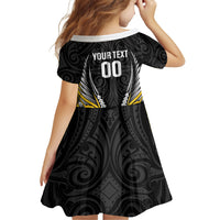 Wellington 2026 Rugby Custom Family Matching Off The Shoulder Long Sleeve Dress and Hawaiian Shirt NZ Maori Silver Fern LT14 - Polynesian Pride