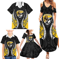 Wellington 2026 Rugby Custom Family Matching Summer Maxi Dress and Hawaiian Shirt NZ Maori Silver Fern LT14 - Polynesian Pride
