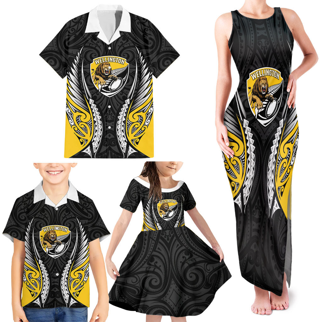 Wellington 2026 Rugby Custom Family Matching Tank Maxi Dress and Hawaiian Shirt NZ Maori Silver Fern