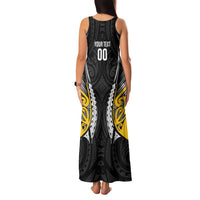 Wellington 2026 Rugby Custom Family Matching Tank Maxi Dress and Hawaiian Shirt NZ Maori Silver Fern LT14 - Polynesian Pride