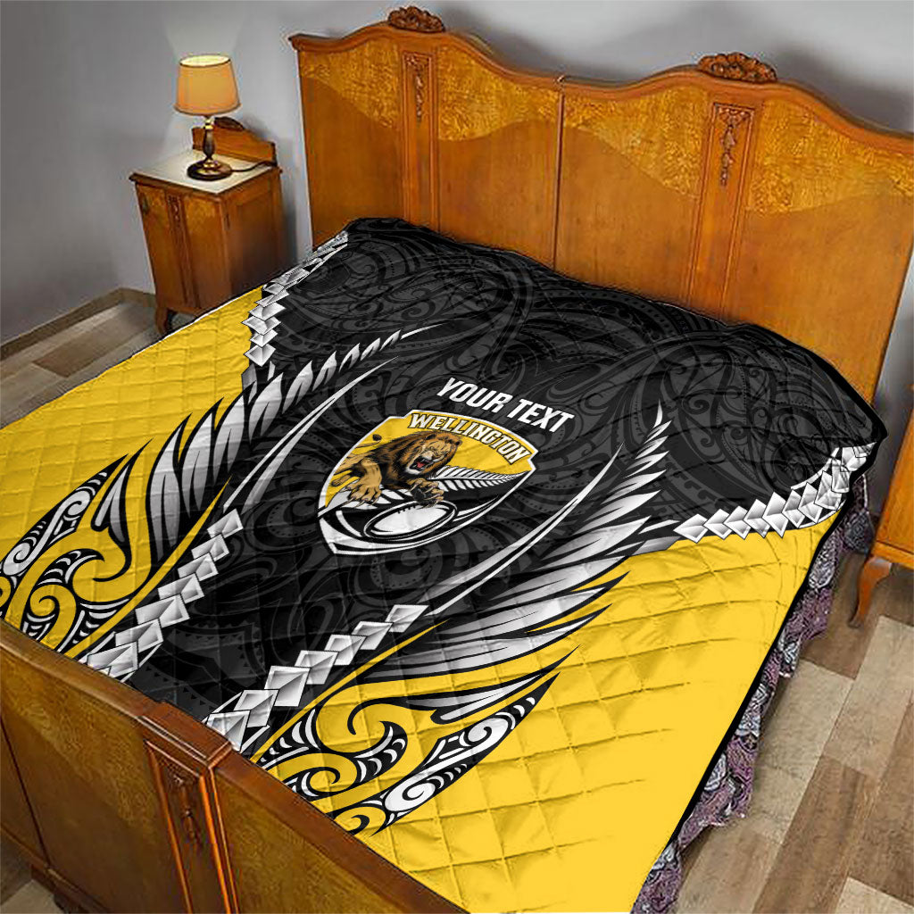 Wellington 2026 Rugby Custom Quilt NZ Maori Silver Fern