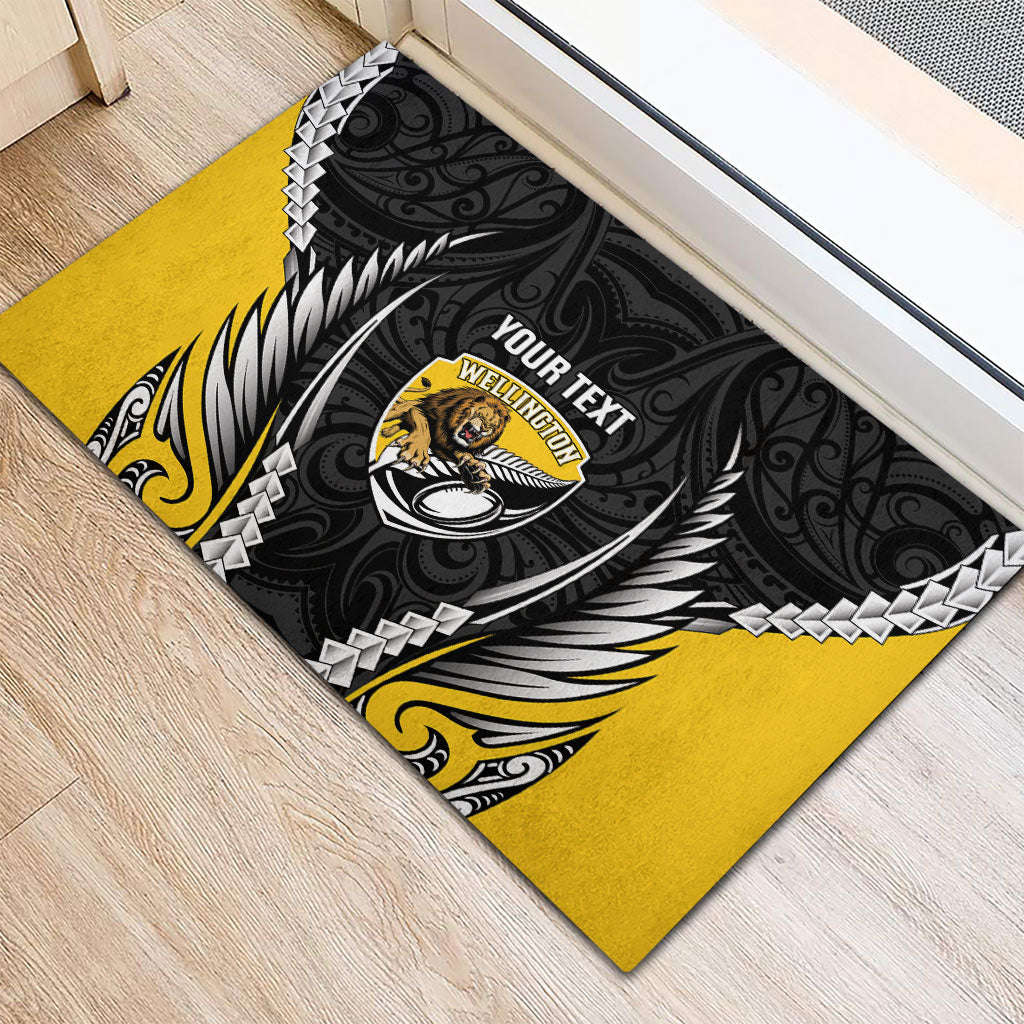 Wellington 2026 Rugby Custom Rubber Doormat NZ Maori Silver Fern LT14 - Polynesian Pride