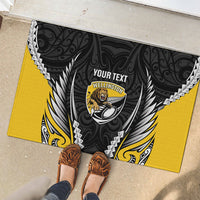 Wellington 2026 Rugby Custom Rubber Doormat NZ Maori Silver Fern LT14 - Polynesian Pride