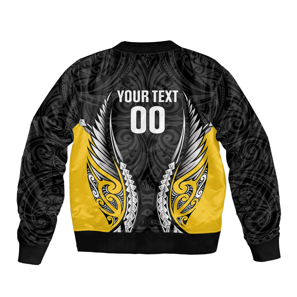 Wellington 2026 Rugby Custom Sleeve Zip Bomber Jacket NZ Maori Silver Fern LT14 - Polynesian Pride