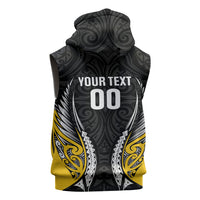 Wellington 2026 Rugby Custom Sleeveless Zip Hoodie NZ Maori Silver Fern LT14 - Polynesian Pride