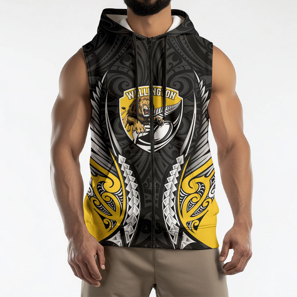 Wellington 2026 Rugby Custom Sleeveless Zip Hoodie NZ Maori Silver Fern LT14 - Polynesian Pride