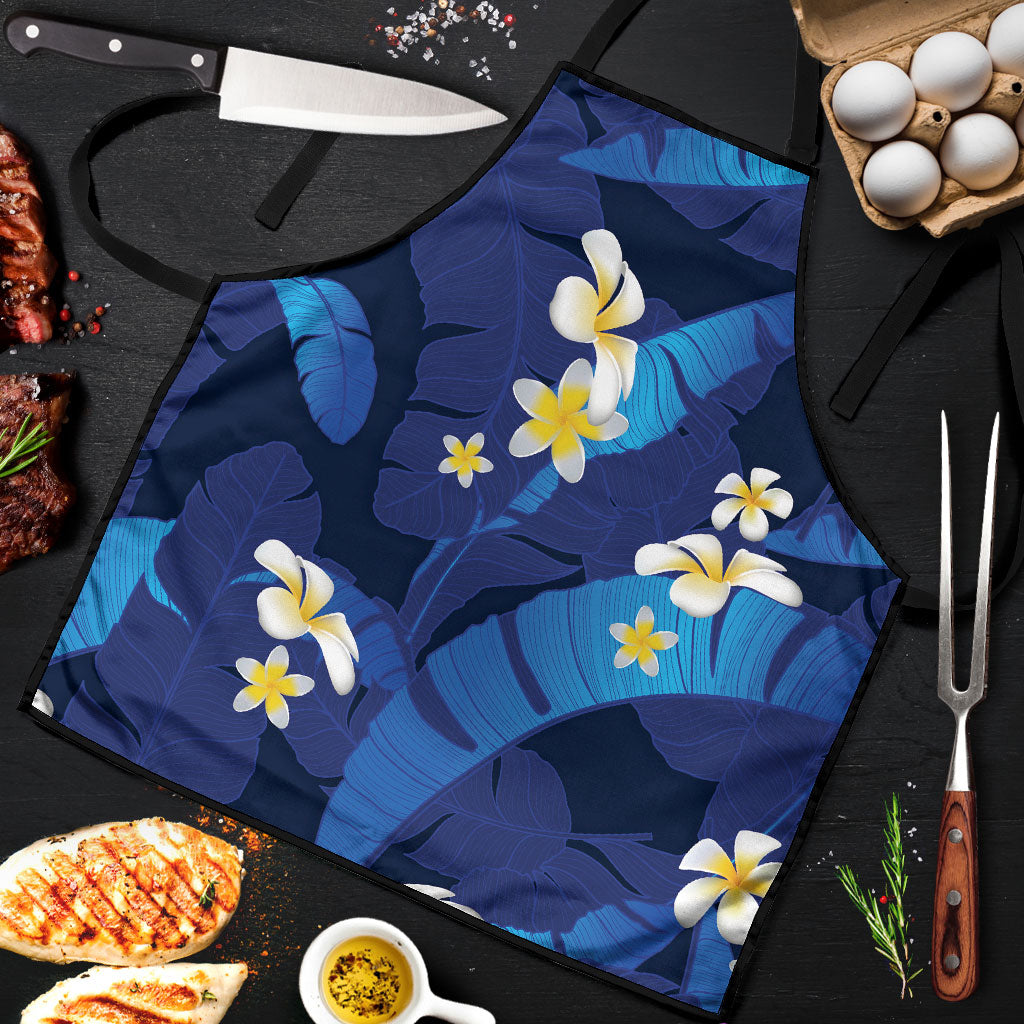 Teal Purple Banana Leaf Hawaii Apron Lau Maia Plumeria Tropical Summer Vibes LT14 Teal Purple - Polynesian Pride