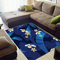 Teal Purple Banana Leaf Hawaii Area Rug Lau Maia Plumeria Tropical Summer Vibes LT14 - Polynesian Pride