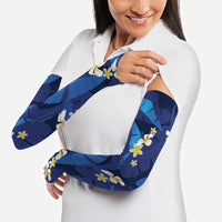 Teal Purple Banana Leaf Hawaii Arm Sleeves Lau Maia Plumeria Tropical Summer Vibes LT14 - Polynesian Pride