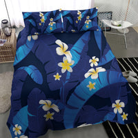 Teal Purple Banana Leaf Hawaii Bedding Set Lau Maia Plumeria Tropical Summer Vibes LT14 - Polynesian Pride